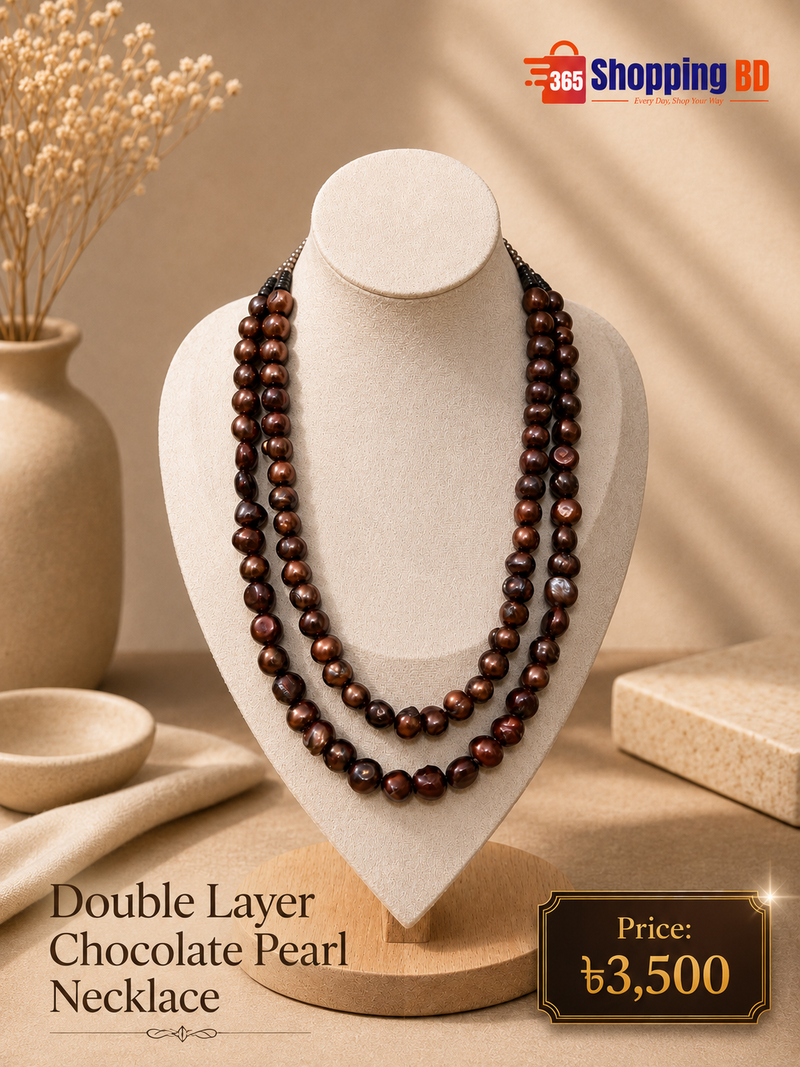 Double Layer Chocolate Pearl Necklace