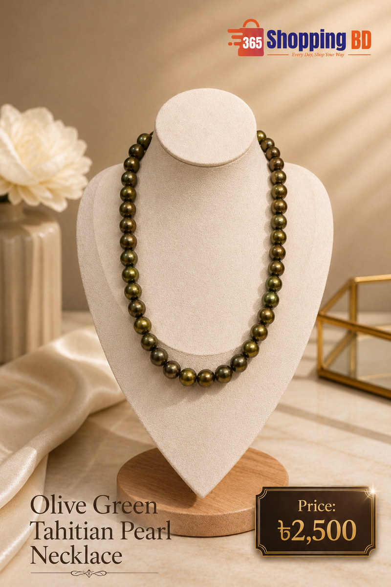 Olive Green Tahitian Pearl Necklace