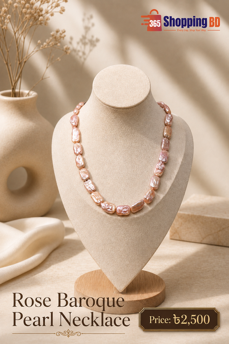 Rose Baroque Pearl Necklace