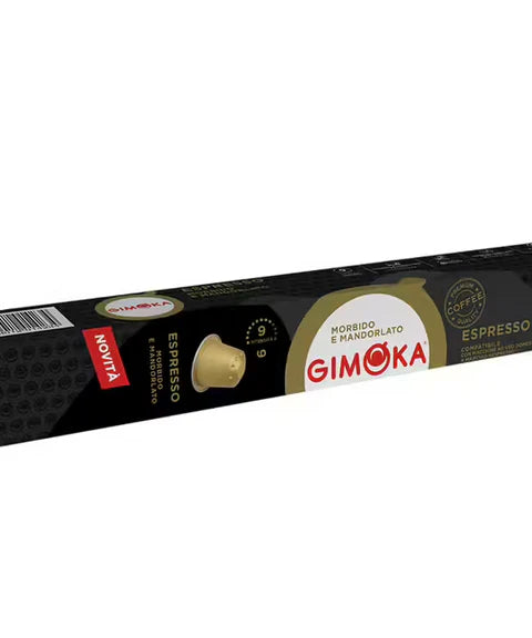 Gimoka Espresso Morbido e Mandorlato Aluminum Coffee Capsules – 10 Pcs
